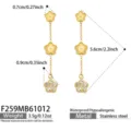Stile Nappina Fiore in Zirconia (F259) / Oro