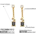 Orecchini Oro con Strass Neri (F922) / Nero