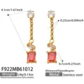 Orecchini Oro con Strass Rossi (F922) / Rosso