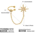 Orecchino Integrato a Catena a Stella (F939) / Pezzo Singolo / Oro