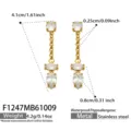 Orecchini Pendenti (F1247) / Zirconia Bianca Oro