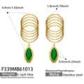 Pietra di Vetro Tagliato Verde (F339) / Oro