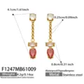 Orecchini Pendenti (F1247) / Zirconia Rossa Oro