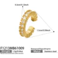 Clip per Orecchio a C con Strass (F1213) / Pezzo Singolo / Oro