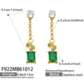 Orecchini Oro con Strass Verdi (F922) / Verde