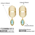 Pietra di Vetro Tagliato Blu (F339) / Oro