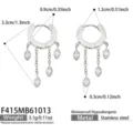 Stile Nappina Strass Goccia d'Acqua (F415) / Argento
