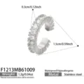 Clip per Orecchio a C con Strass (F1213) / Pezzo Singolo / Argento