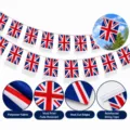 20×28cm / Guirlande Carrée (Union Jack) / 30 Drapeaux (12m)