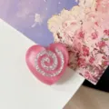 Matte Heart Large Swirl Grip / Glitter Bean Paste Red
