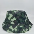 Front view showing green camouflage fabric, shaped crown, and neatly stitched bucket hat brim - M (56-58cm) / Green Camouflage Style (24)