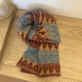 Stile Retrò Fair Isle / 160cm / Rosso Marrone Blu