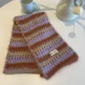 Sciarpa Fair Isle Viola E Marrone / 160cm
