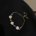 Gold Rhinestone Heart Bracelet (45#)