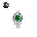 Groene en Witte Zirconia Cluster / 1.2*8mm
