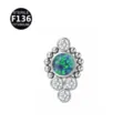 Groen-Blauwe Opaal OP19 en Witte Zirconia / 1.2*8mm