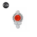 Oranje-Rood en Witte Zirconia Cluster / 1.2*8mm