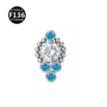 Witte en Blauwe Zirconia Cluster / 1.2*8mm