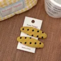 Polka Dot Oval Style / 2 Pieces/Pack / Yellow