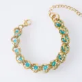 Armband / 17+5cm / Goud + Lichtblauw