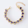 Armband / 17+5cm / Goud + Donkerblauw