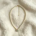Collana Perle Bianche Zirconia Blu