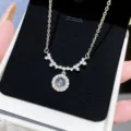 Style Pendentif Rond Barre de Sourire (X445) / Argent