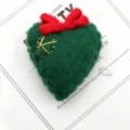 Green Heart with Gold Thread