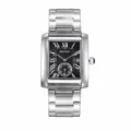 Schwarzes Zifferblatt Silber Stahlband