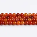 10mm (Approx. 37 Beads) / Optimized Deep Red Dragon Vein Agate
