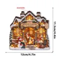 Snowman Winter Library Scene (XSMZ074) / 1 Piece/Pack