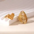Heart And Spiral Geometric Set / Gold