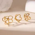 Flower Heart Butterfly (Set) / Three-Piece Set / Gold