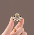 Mini Pince Nœud Perle / Or (Style Perle)