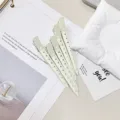 Five-piece set of ivory metal duckbill hair clips with rows of circular perforations - 5 Pieces/Pack / Off White