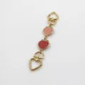 Heart Clasp/Mixed Pink Red Strawberries / Light Gold/Pink/Red