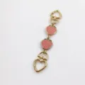 Heart Clasp/Double Pink Strawberries / Light Gold/Pink