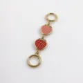 Small Ear Round Clasp/5.5 Points / Light Gold/Mixed Pink Red