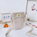 Mini-sac bandoulière en velours côtelé ivoire, rabat effet mouton et sangle beige réglable - Patchwork en Velours Côtelé Blanc Cassé (HP422) / Blanc
