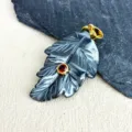 Donkergrijs Gesneden Bladstijl (款1)