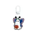 Halloween-Geisteranhänger mit blauen Flügeln, Kürbiseimer und weißem Drehhaken aus weichem PVC - 014-68 Weißer Hummerverschluss