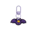 Lila Halloween-Fledermaus aus weichem Gummi als Schlüsselanhänger mit hellviolettem Karabiner - 014-95 Lilaner Hummerverschluss