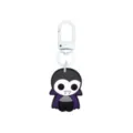 Vampir-Schlüsselanhänger aus weichem Gummi in Schwarz und Violett mit weißem Metall-Drehkarabiner - 014-106 Weißer Hummerverschluss
