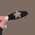 1 Stück / Schwarzer Polka Dot Grauer Stern Ovaler Snap-Clip