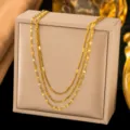Combined Three-layer Chain (QZXLH1034) / Gold
