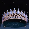 Oval Gem Crown (1136) / Gold Blue