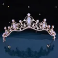 Oval Gem Crown (1077) / Gold Milky White