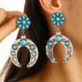 Horseshoe Turquoise Style (12027) / Antique White Gold Color