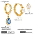 Water Drop Earring Set (JDE0204322) / Three-Piece Set / Gold