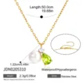Collier de perles artificielles et strass verts (JDN0205310)